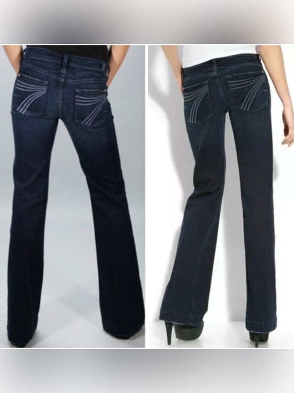7 For All Mankind NWT Dojo Elinore Dark Wash Jeans, 29 x 35